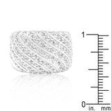 Cubic Zirconia Pave Diagonal Ring