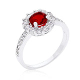 Ruby Red Halo Engagement Ring - Ocean Monroe
