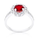 Ruby Red Halo Engagement Ring - Ocean Monroe