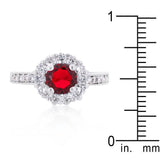 Ruby Red Halo Engagement Ring - Ocean Monroe