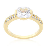 Clear Cushion Cut Cubic Zirconia Engagement Ring