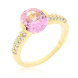 Pink Oval Cubic Zirconia Engagement Ring - Ocean Monroe