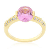 Pink Oval Cubic Zirconia Engagement Ring - Ocean Monroe