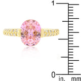 Pink Oval Cubic Zirconia Engagement Ring - Ocean Monroe