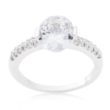 Clear Oval Cubic Zirconia Engagement Ring