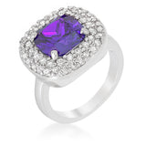 Micropave Purple Bridal Cocktail Ring