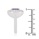 Micropave Purple Bridal Cocktail Ring
