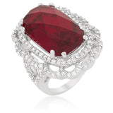 Red Cocktail Crest Ring - Ocean Monroe