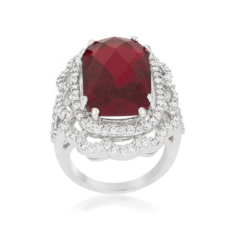 Red Cocktail Crest Ring - Ocean Monroe