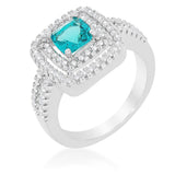 Micro-Pave Aqua Vintage Ring - Ocean Monroe