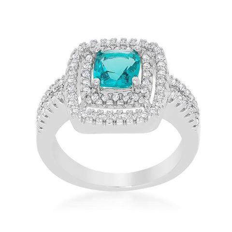 Micro-Pave Aqua Vintage Ring - Ocean Monroe