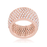 Wide Pave Cubic Zirconia Rose Gold Band Ring - Ocean Monroe