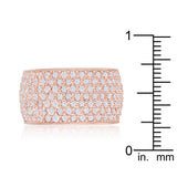 Wide Pave Cubic Zirconia Rose Gold Band Ring - Ocean Monroe