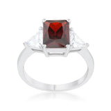 Classic Garnet Rhodium Engagement Ring - Ocean Monroe