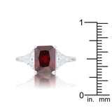 Classic Garnet Rhodium Engagement Ring - Ocean Monroe