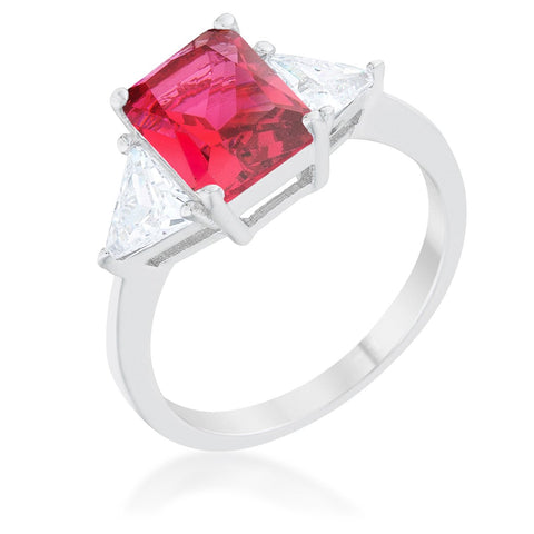Classic Fuchsia Rhodium Engagement Ring - Ocean Monroe