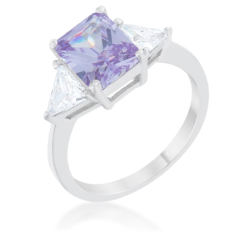 Classic Lavender White Gold Rhodium Engagement Ring - Ocean Monroe
