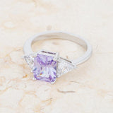 Classic Lavender White Gold Rhodium Engagement Ring - Ocean Monroe