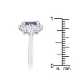 Krizia 4.2ct Tanzanite CZ Rhodium Classic Ring - Ocean Monroe