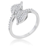 Liana 0.1ct CZ Rhodium Leaf Wrap Ring - Ocean Monroe
