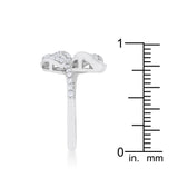 Liana 0.1ct CZ Rhodium Leaf Wrap Ring - Ocean Monroe