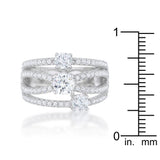Beatrice 1.8ct CZ Rhodium Statement Ring - Ocean Monroe