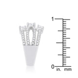 Beatrice 1.8ct CZ Rhodium Statement Ring - Ocean Monroe