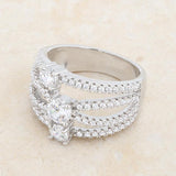 Beatrice 1.8ct CZ Rhodium Statement Ring - Ocean Monroe