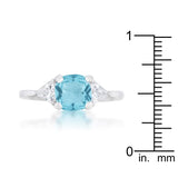 Shonda 1.8ct Blue Topaz CZ Rhodium Cushion Classic Statement Ring - Ocean Monroe