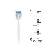 Shonda 1.8ct Blue Topaz CZ Rhodium Cushion Classic Statement Ring - Ocean Monroe
