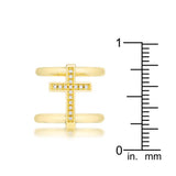 Francis 0.08ct CZ 14k Gold Contemporary Cross Ring - Ocean Monroe