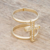 Francis 0.08ct CZ 14k Gold Contemporary Cross Ring - Ocean Monroe