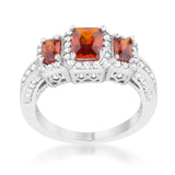 Rita 2.3ct Garnet CZ Rhodium Classic Trio Ring - Ocean Monroe
