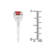 Rita 2.3ct Garnet CZ Rhodium Classic Trio Ring - Ocean Monroe