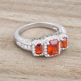 Rita 2.3ct Garnet CZ Rhodium Classic Trio Ring - Ocean Monroe