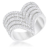 Vera 1.42ct CZ Rhodium Vintage Inspired Cocktail Ring - Ocean Monroe