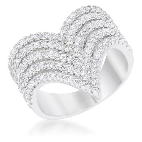 Vera 1.42ct CZ Rhodium Vintage Inspired Cocktail Ring - Ocean Monroe