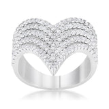 Vera 1.42ct CZ Rhodium Vintage Inspired Cocktail Ring - Ocean Monroe