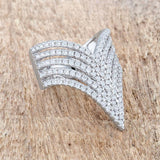 Vera 1.42ct CZ Rhodium Vintage Inspired Cocktail Ring - Ocean Monroe