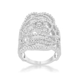 Rosa 1.25ct CZ Rhodium Filigree Cocktail Ring - Ocean Monroe