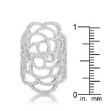 Rosa 1.25ct CZ Rhodium Filigree Cocktail Ring - Ocean Monroe