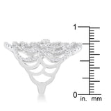 Rosa 1.25ct CZ Rhodium Filigree Cocktail Ring - Ocean Monroe
