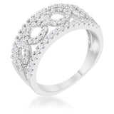 Rina 0.5ct CZ Rhodium Contemporary Band Ring - Ocean Monroe