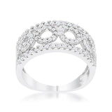 Rina 0.5ct CZ Rhodium Contemporary Band Ring - Ocean Monroe