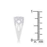 Rina 0.5ct CZ Rhodium Contemporary Band Ring - Ocean Monroe
