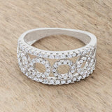 Rina 0.5ct CZ Rhodium Contemporary Band Ring - Ocean Monroe
