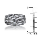 Kina 1.7ct Clear CZ Hematite Contemporary Cocktail Ring - Ocean Monroe