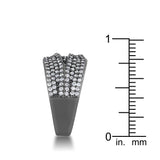 Kina 1.7ct Clear CZ Hematite Contemporary Cocktail Ring - Ocean Monroe