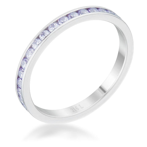 Teresa 0.5ct Light Lavender CZ Stainless Steel Eternity Band - Ocean Monroe
