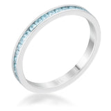 Teresa 0.5ct Aqua CZ Stainless Steel Eternity Band - Ocean Monroe